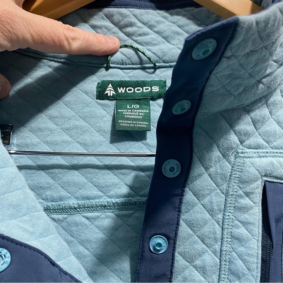 Woods FARNHAM III WOMEN'S 1/4 SNAP
SWEATSHIRT Two tone teal blue Size Large - Picture 7 of 14